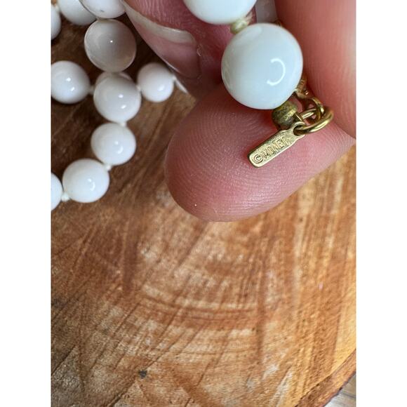 MONET Long Summer White Bead Necklace - Picture 3 of 4